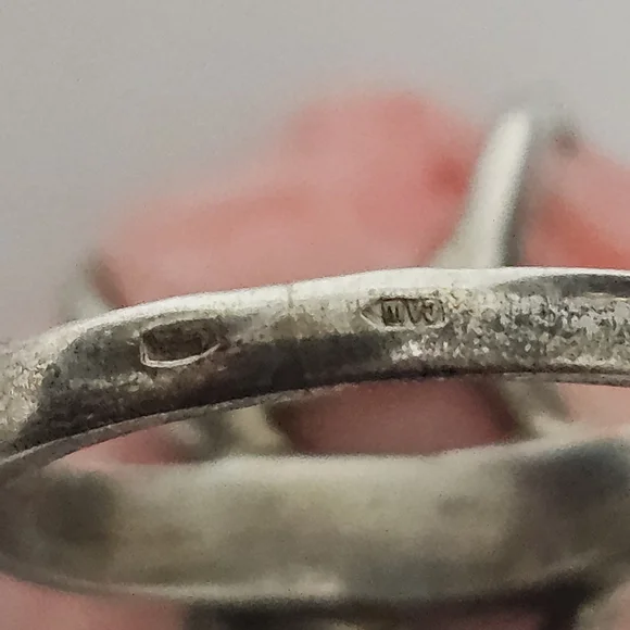 Sterling Silver Carved Rose Ring sz8.25 - Picture 4 of 5